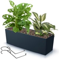 Skrzynka balkonowa wkład uchwyty 58x19cm antracyt