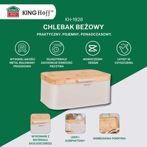 chlebak stalowy z babusową pokrywą kinghoff kh-1928 na Arena.pl