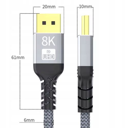 ELINK-W KABEL DISPLAYPORT DISPLAY PORT 1.4 DP-DP 8K@60Hz UHD 32,4Gbps 1,5M na Arena.pl