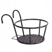 DONICA Doniczka Balkonowa NA BALKON WISZĄCA METALOWA STELAŻ Czarna 22cm