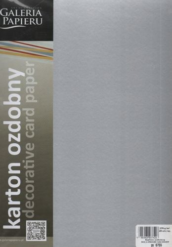 KARTON OZDOBNY MILLENIUM SREBRNY 20SZT 270G/M2 na Arena.pl
