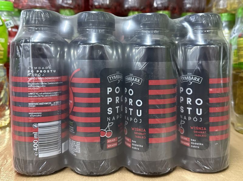 Tymbark Po Prostu napój wiśnia-granat 0,4l - karton zdjęcie 1