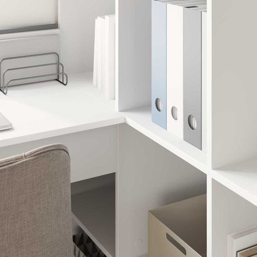 Biurko narożne z półką Biały 101,5 x 149,5 x 149,5 cm na Arena.pl