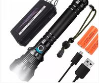 Latarka taktyczna ładowalna mocna led XHP70 zoom USB zestaw