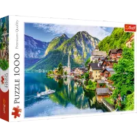 Puzzle dla z motywem miasta Hallstatt nad jeziorem w Austrii 1000 elementów