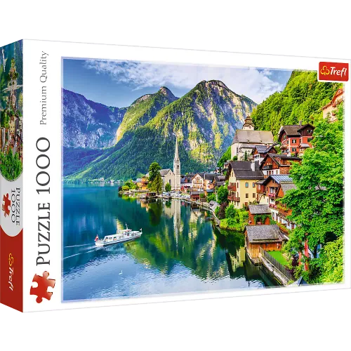 Puzzle dla z motywem miasta Hallstatt nad jeziorem w Austrii 1000 elementów na Arena.pl