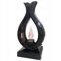 DUŻY ZNICZ ŁEZKA LED LAMPION CZARNY elektryczny płomień z bateriami świecą