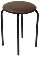 krzesło taboret furnitex z eko skóry brązowe czarny metalowy stelaż
