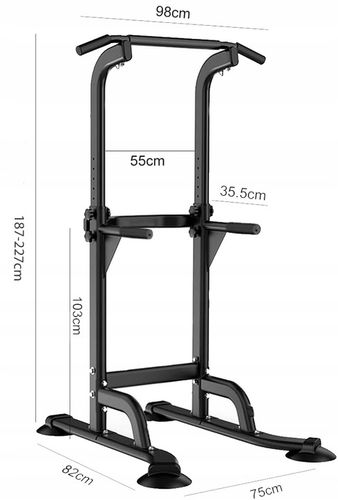 Poręcze do ćwiczeń dipów drążek do podciągania regulowany 187-227 cm na Arena.pl
