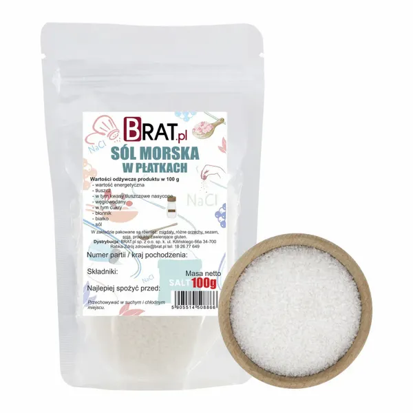 Sól morska w płatkach 100g zdjęcie 1