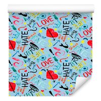 Tapeta dla dziewczynki serca napisy gwiazdy koty