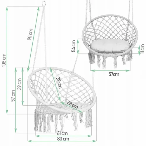 bocianie gniazdo 80cm Boho beżowy MAŁPISZON na Arena.pl