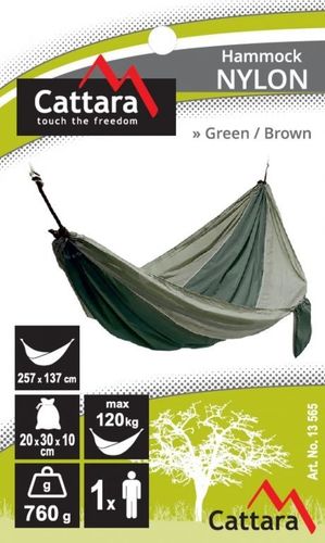 Hamak NYLON 275x137 cm zielono-brązowy na Arena.pl