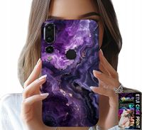 ETUI DO HUAWEI P20 PRO - FIOLETOWY MARMUREK MODNE KOBIECE + SZKŁO