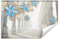 Fototapeta Ścienna KOLUMNY Tunel Kwiaty Abstrakcja Efekt 3D 270cm x 180cm