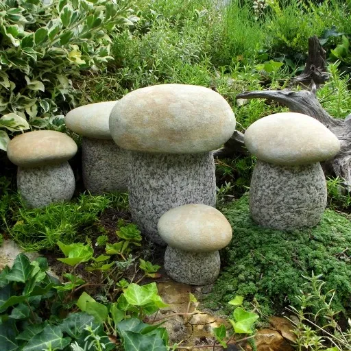 ozdobne kamienie figurki ekologiczne grzyby 5 szt zdjęcie 3