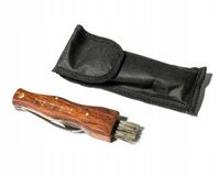 NÓŻ GRZYBIARZA DO GRZYBÓW SKŁADANY Z MIOTEŁKĄ ETUI GRZYBIARZA