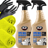 2x Spid Wax Wosk Na Mokro Do Lakieru Nabłyszczający 3x Mikrofibra Rękawiczk