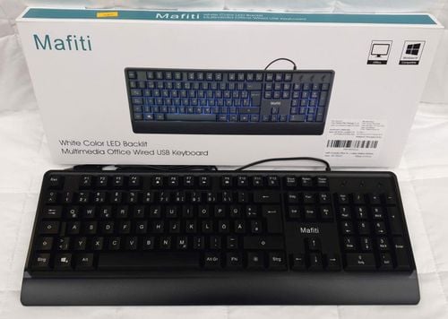 Mafiti Klawiatura Usb Przewodowa Podświetlana Niem na Arena.pl