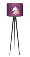 Lampa podłogowa - stojąca drewniana trójnóg duża - Tęczowy Jednorożec
