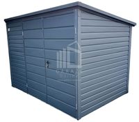 Domek Ogrodowy - Schowek 2,5x2 brama dwuskrzydłowa Antracyt dach Spad ID537