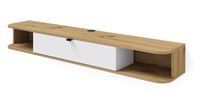 Szafka RTV ICARUS 156 pod telewizor wisząca obła dąb artisan / biały mat