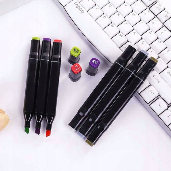 MARKERY ALKOHOLOWE FLAMASTRY MAZAKI PISAKI DWUSTRONNE Torba PREMIUM SET zdjęcie 4