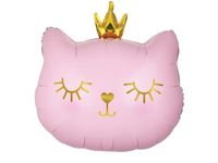 Balon foliowy „Kotek z koroną”, 42 cm x 39.5 cm [balon na hel]
