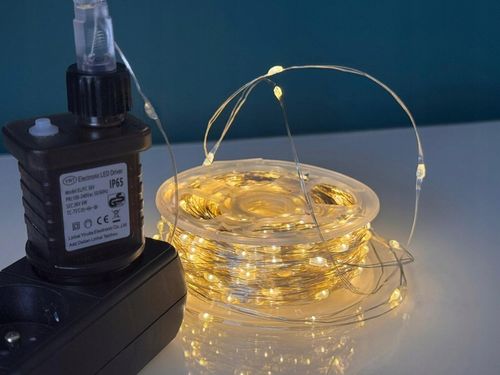 Lampki Choinkowe 1000 LED Mikro Drucik 100m Ciepły Biały IP44 Pilot na Arena.pl