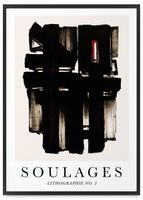 Plakat w ramie soulages abstrakcja 50x70 cm w czarnej ramie