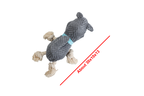 Zabawka dla psa nosorożec z linami i piszczałką 30x10x13cm na Arena.pl