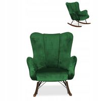 Fotel uszak skandynawski Vika bujany na płozach Family Meble zielony