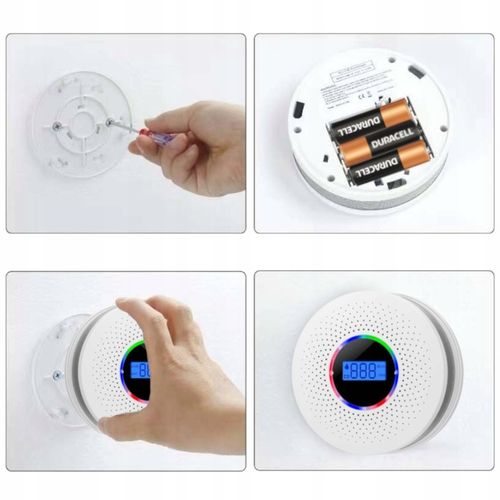 CZUJNIK CZADU I DYMU 2w1 detektor tlenku węgla LCD certyfikowany ALARM X 2 na Arena.pl