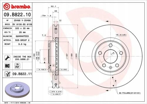 TARCZA HAM PRZOD 320X30 V BREMBO na Arena.pl