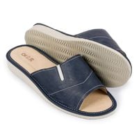 Kapcie Damskie Klapki Skórzane z Gumką Pantofle Domowe Wygodne 40