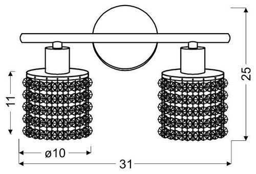 Royal listwa 2x40W G9 chrom+kryształki na Arena.pl