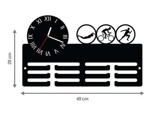 Wieszak na medale z zegarem TRI twoje imię dowolny tekst 442.1 na Arena.pl