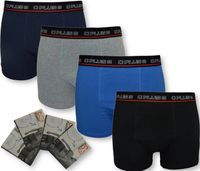 Bokserki Męskie C+3 Gładkie ze Sportową Gumą, Zestaw 4 Kolory L