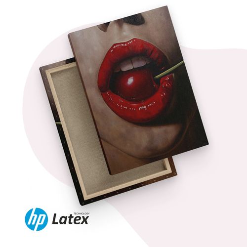 Obraz Canvas Czerwone Kobiece Usta Portret Wiśnia Abstrakcja 70cm x 100cm na Arena.pl