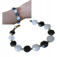 BRANSOLETKA DAMSKA KRYSZTAŁ GÓRSKI JASPIS TALIZMAN RÓWNOWAGI I HARMONII