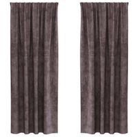 Zasłona z zasłonami 2 pcs Brązowy 225 x 140 cm Aksamit
