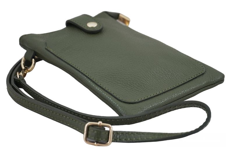 Torebka skórzana / etui na telefon - Zielone zdjęcie 3
