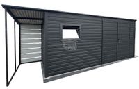 Schowek Domek Ogrodowy 5x2m + wiata 1m Drzwi okno dach spad w tył GP550