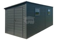 Schowek domek ogrodowy 2x5m Brama dwuskrzydłowa 2x okno dach GP625