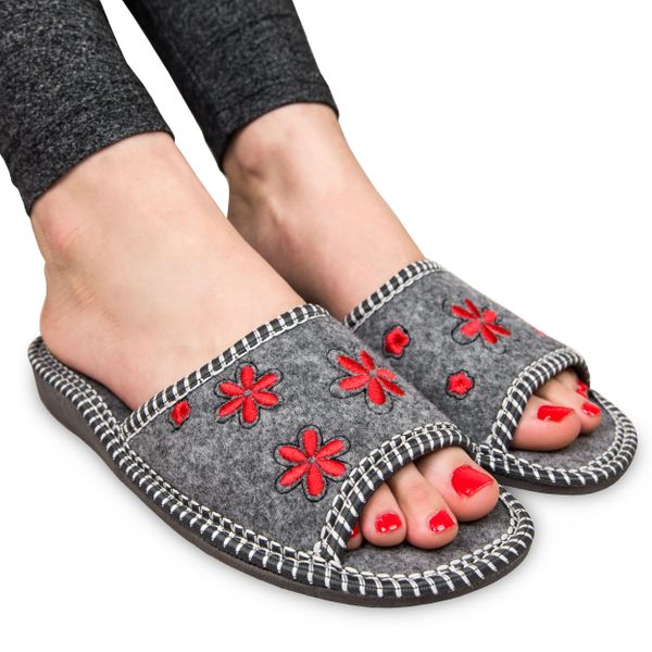 FILCOWE KAPCIE LACZKI DAMSKIE FILC EKO CIAPY r.39 zdjęcie 1