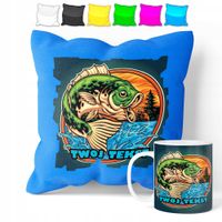 ZESTAW: KUBEK + POSZEWKA - RYBAK WĘDKARZ RYBY - PREZENT WIELE WZORÓW + IMIĘ