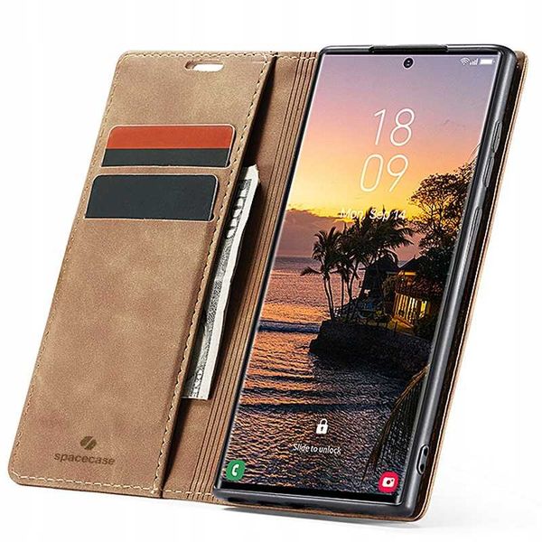 Spacecase Wallet Galaxy S24 Ultra light brown zdjęcie 1