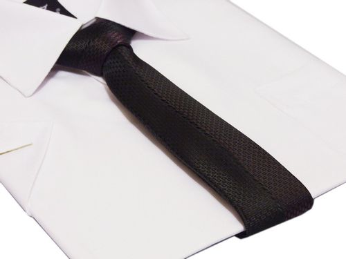 Czarny KRAWAT śledź Japan Style fioletowy żakardowy wzór na Arena.pl