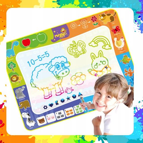 MATA WODNA DO MALOWANIA RYSOWANIA 120x90 PIECZĄTKI FORMY PISAKI ZESTAW XXL na Arena.pl