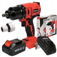 YATO KLUCZ BEZSZCZOTKOWY AKUMULATOROWY 1/2" 700NM UDAROWY 18V +4Ah